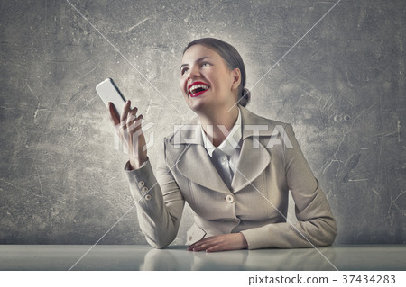 Attractive businesswoman in grunge style Attractive businesswoman in grunge style 37434283