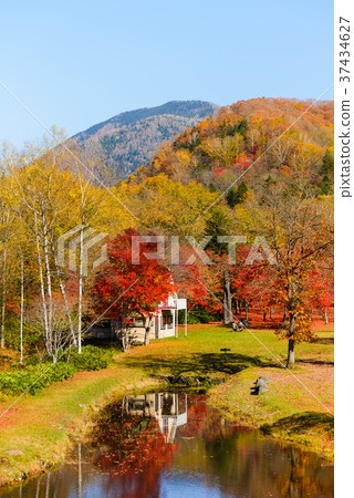 Autumn leaves of Tokachi Fukuhara Sanso 37434627