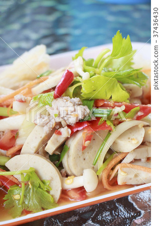 Seafood salad with Spicy and Delicious food Seafood salad with Spicy and Delicious food 37436430