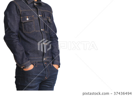 Close up jeans denim jacket Close up jeans denim jacket 37436494