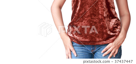 Beautiful body woman with brown shirts  37437447