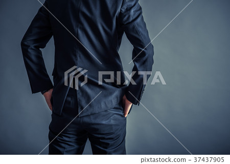 Businessman's back gray back 37437905