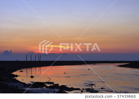 臺灣,許厝港濕地,桃園市,大園區,許厝港,日落,夕陽,黃昏,海灘,海岸,海邊 臺灣,許厝港濕地,桃園市,大園區,許厝港,日落,夕陽,黃昏,海灘,海岸,海邊 37439668