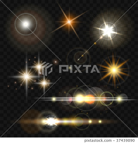 Glowing lights, stars and sparkles. 37439890