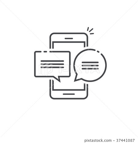 Smartphone chat message notifications icon vector Smartphone chat message notifications icon vector 37441087