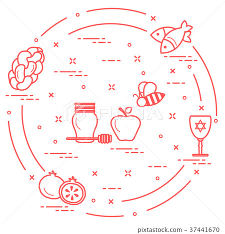 Jewish traditional treats and symbols Jewish traditional treats and symbols 37441670