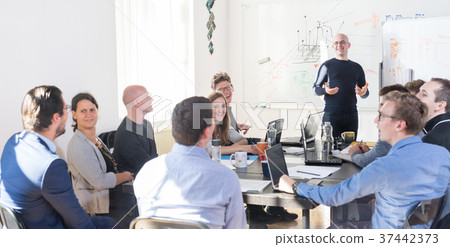 Relaxed informal IT business startup company team 37442373