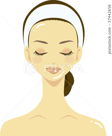 Illustration of woman doing skin care Illustration of woman doing skin care 37442656