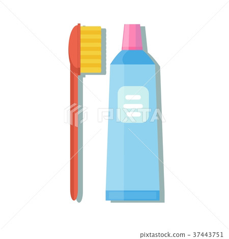 Tube of toothpaste and toothbrush Tube of toothpaste and toothbrush 37443751