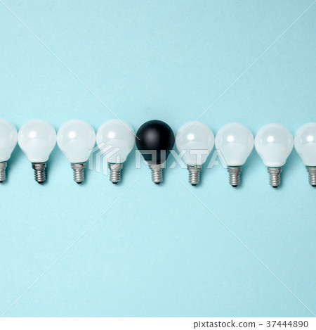 One light bulb outstanding,glowing different 37444890