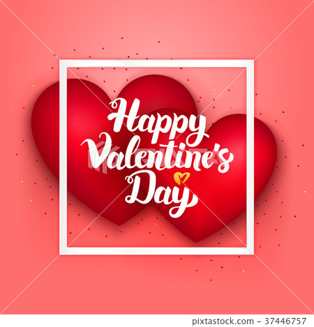 Happy Valentines Day Pink Card 37446757