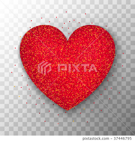 Red Glitter Heart Transparent Background Red Glitter Heart Transparent Background 37446795