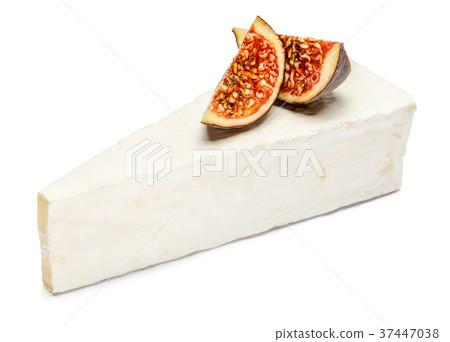 brie or camambert cheese on a white background 37447038