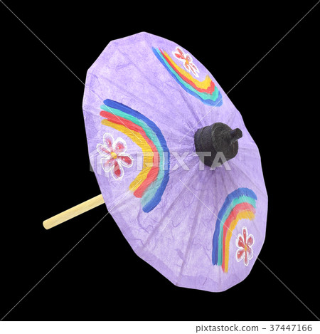 umbrella paper isolated on black  background 37447166