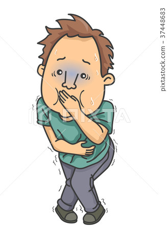 Man Stomach Ache Vomit - Stock Illustration [37448683] - PIXTA