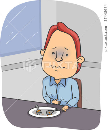 Man Upset Stomach Illustration Man Upset Stomach Illustration 37448684
