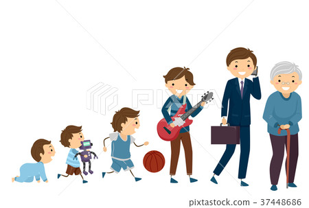 Stickman Boy Man Aging Illustration Stickman Boy Man Aging Illustration 37448686