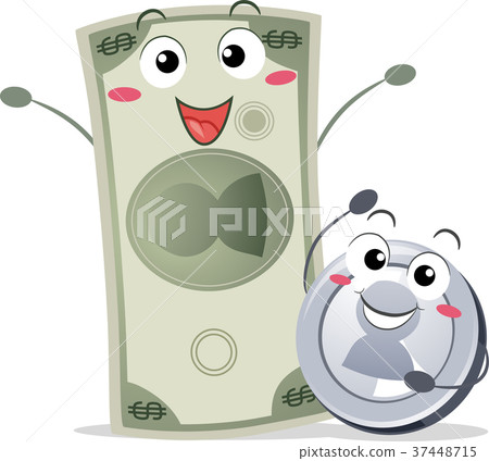 Money Coin Mascots Happy Illustration 37448715