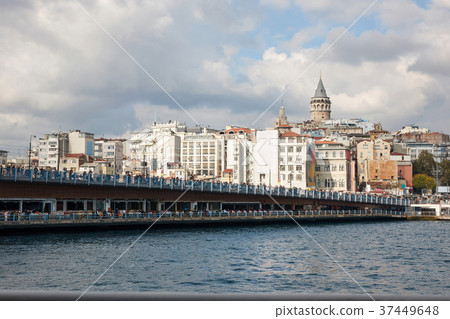 A view of the Galata Bridge and the Galata Tower 37449648