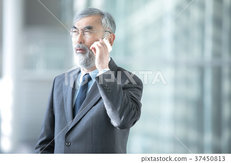Businessman using smart phone president executive employee business image 37450813