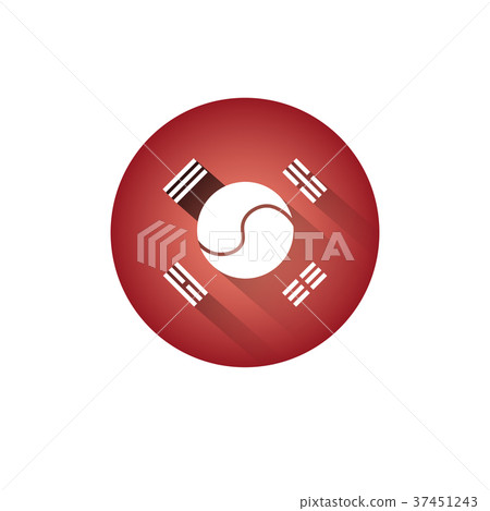 South Korea Flag Icon Silhouette Isolated 37451243