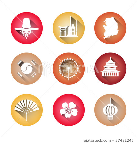 South Korea Symbols Set Of Icons Traditional 37451245