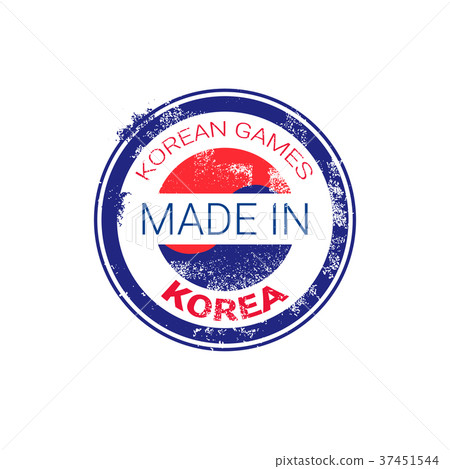 Made In Korea Stamp Grunge Sticker With Korean Made In Korea Stamp Grunge Sticker With Korean 37451544