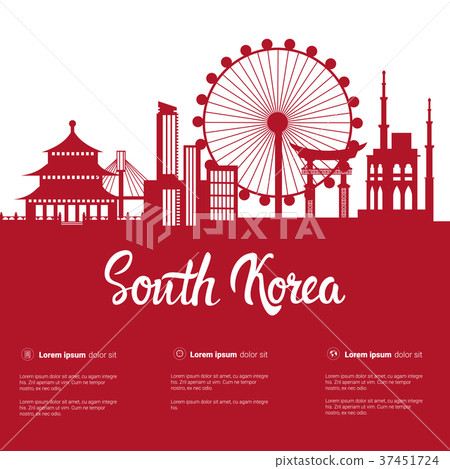 South Korea Landmarks Silhouette Seoul Famous 37451724