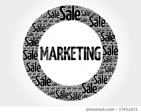 MARKETING circle stamp word cloud 37452831