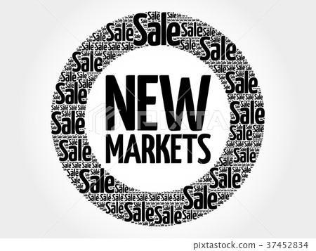 New Markets stamp words cloud 37452834