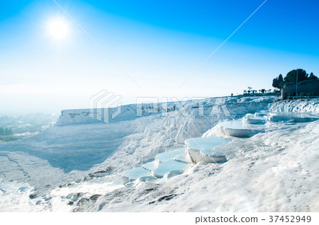 beautiful Travertine pool and terrace in Pamukkale beautiful Travertine pool and terrace in Pamukkale 37452949