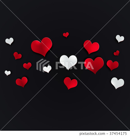 Red and white Valentine Hearts Red and white Valentine Hearts 37454175