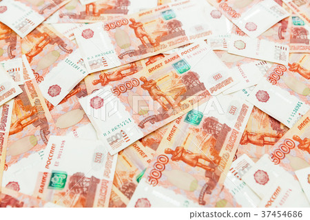 Russian banknotes 5000 rubles background Russian banknotes 5000 rubles background 37454686