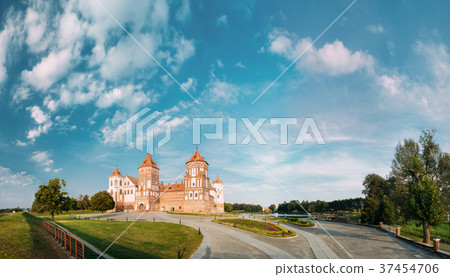 Mir, Belarus. Mir Castle Complex On Blue Sunny 37454706