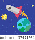 Space rocket launch form earth 37454764