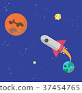 The rocket takes off from Earth to Mars 37454765