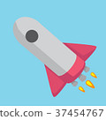 Flat vector icon design of a space rocket 37454767
