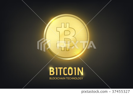 Realistic vector crypto currency golden coin - Realistic vector crypto currency golden coin - 37455327