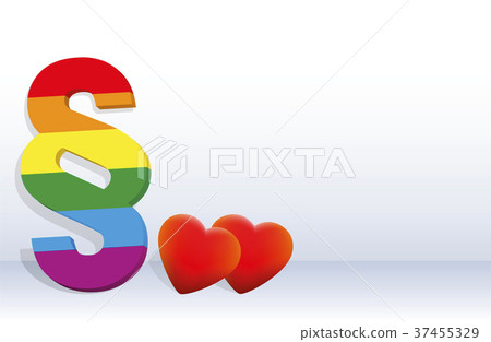 Gay Rights Paragraph Sign Love Hearts Symbol 37455329