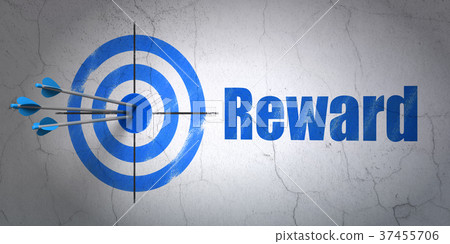 Finance concept: target and Reward on wall 37455706