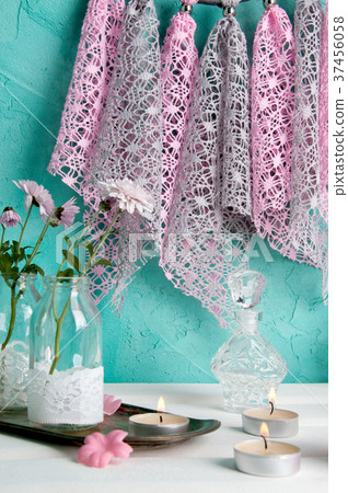 Dream catcher on aquamarine wall background Dream catcher on aquamarine wall background 37456058