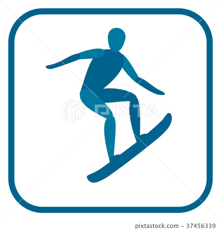 Snowboarding athlete emblem. 37456339