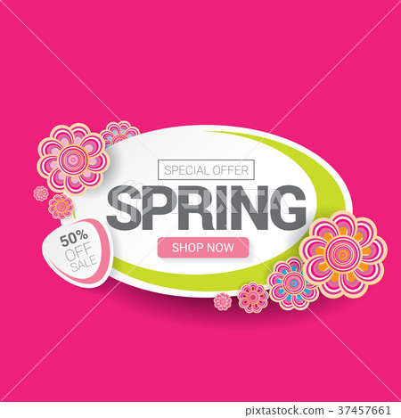 vector spring sale design template banner or tag 37457661