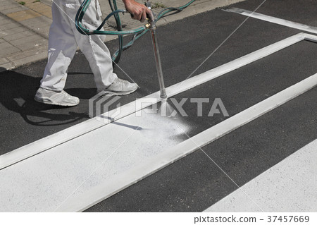 Crosswalk repairing and painting Crosswalk repairing and painting 37457669