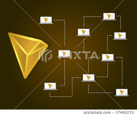 Tron blockchain on brown background Tron blockchain on brown background 37460233
