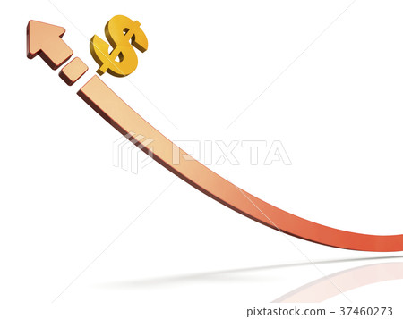 Abstract 3DCG illustrations showing expectations for a booming economy 37460273