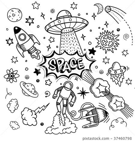 Vector flat space design background with text 37460798