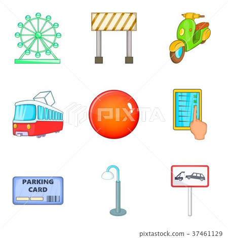Prohibited location icons set, cartoon style Prohibited location icons set, cartoon style 37461129