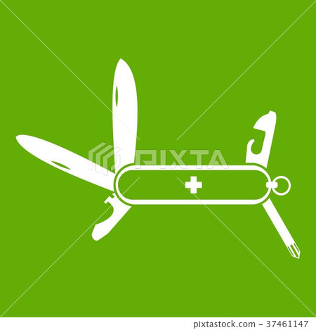 Swiss multipurpose knife icon green Swiss multipurpose knife icon green 37461147