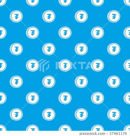 Tugrik coin pattern seamless blue 37461170